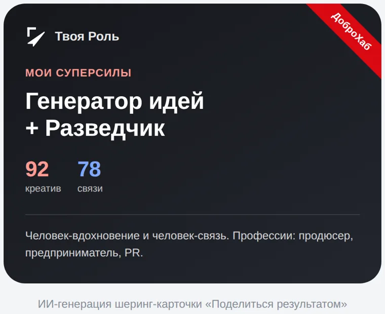 AI-карточка для шеринга результата